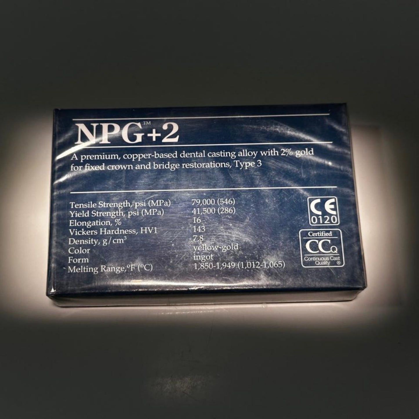 Metal npg+2 base tipo III 2% oro 1oz