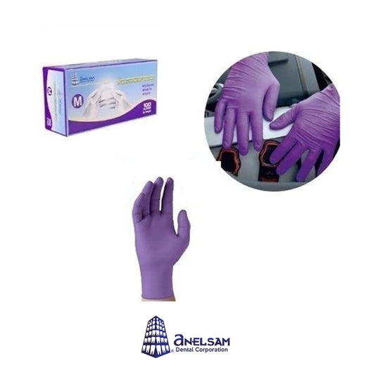 Guantes morado de nitrilo anelsam