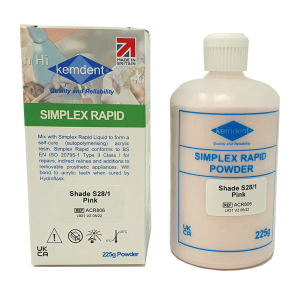 acrilico de alto impacto simplex rapid pink 225gr kemdent