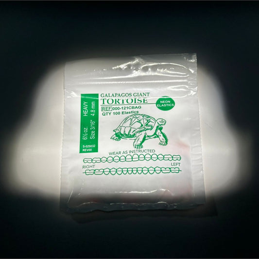 Ligas intraorales 6.5oz. 3/16 tortuga con color