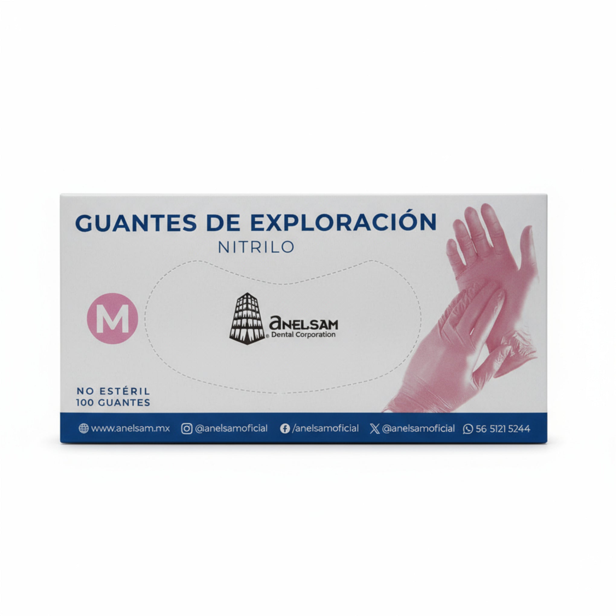 Guantes de nitrilo rosa anelsam