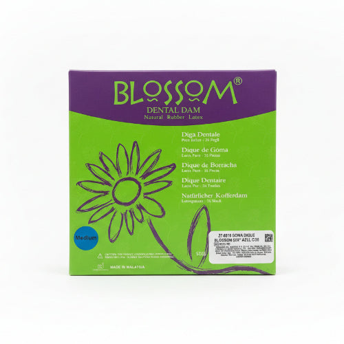 Dique de hule azul blossom 6x6