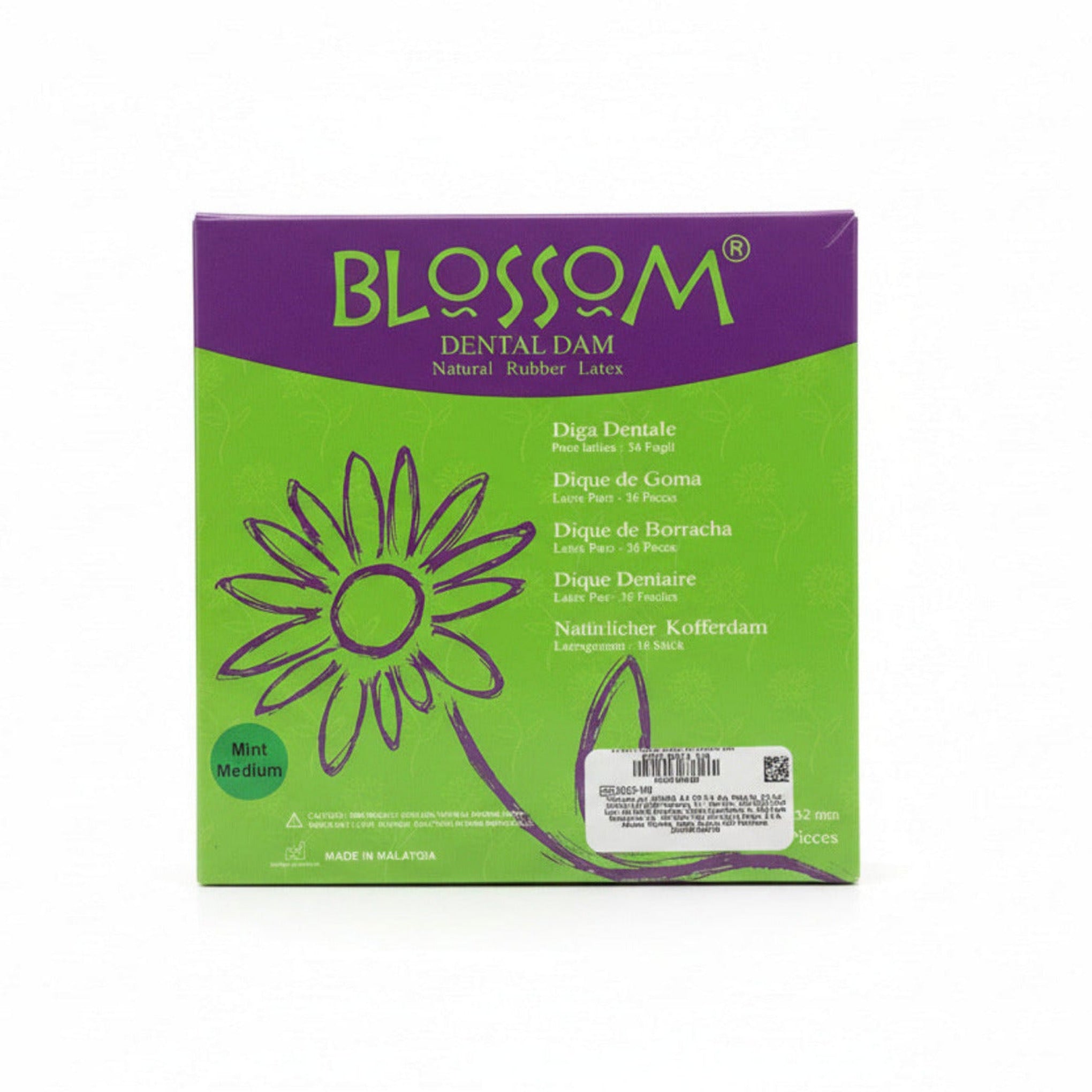 Dique de hule verde blossom 6x6