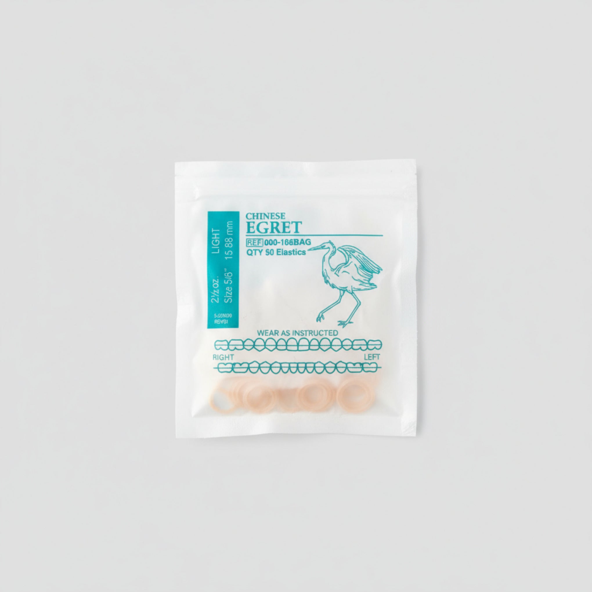 Ligas intraorales 2.5oz 5/8 egret AO