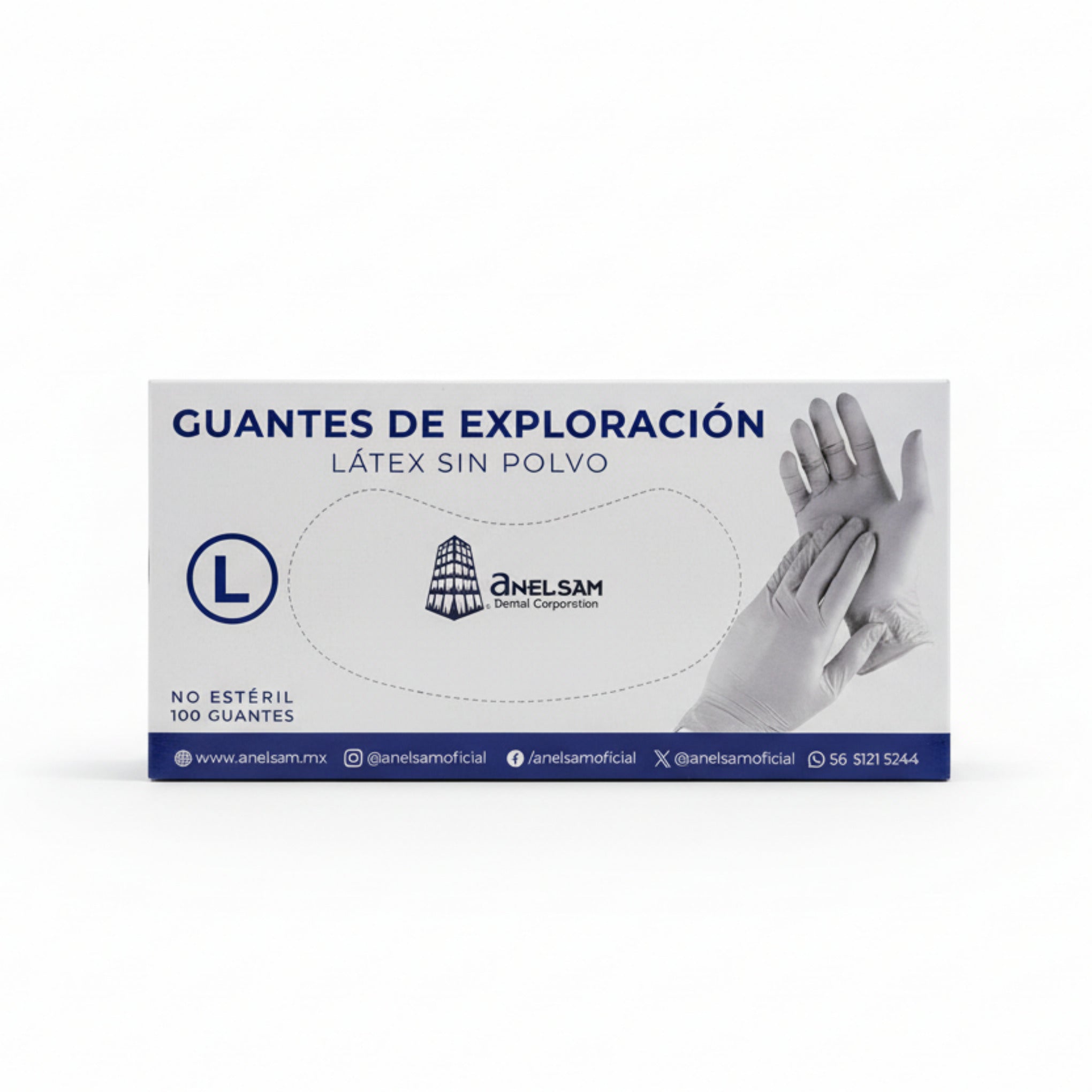Guantes de latex sin polvo anelsam
