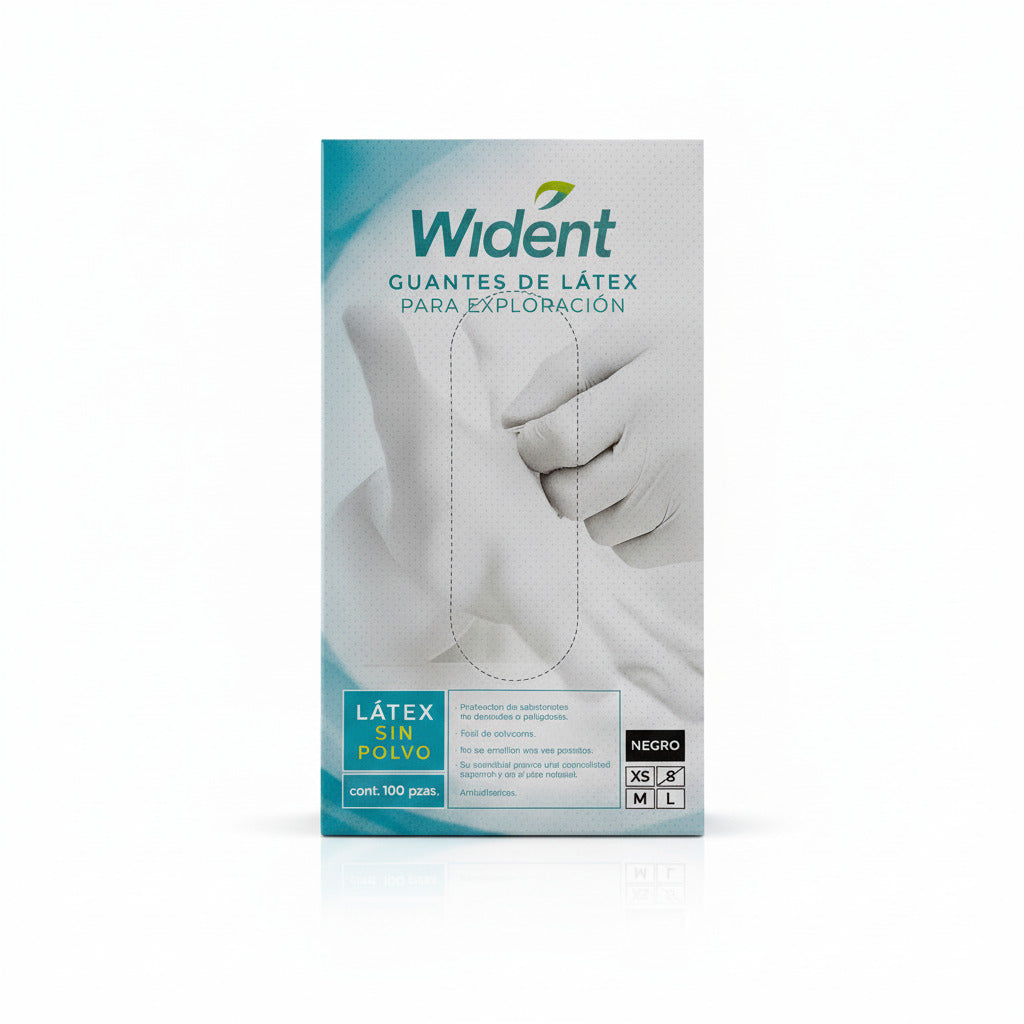 Guantes de latex sin polvo negro wident