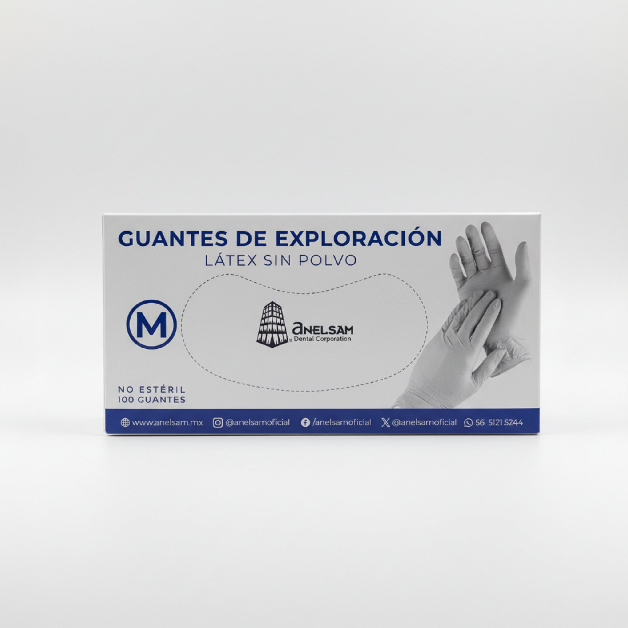 Guantes de latex sin polvo anelsam