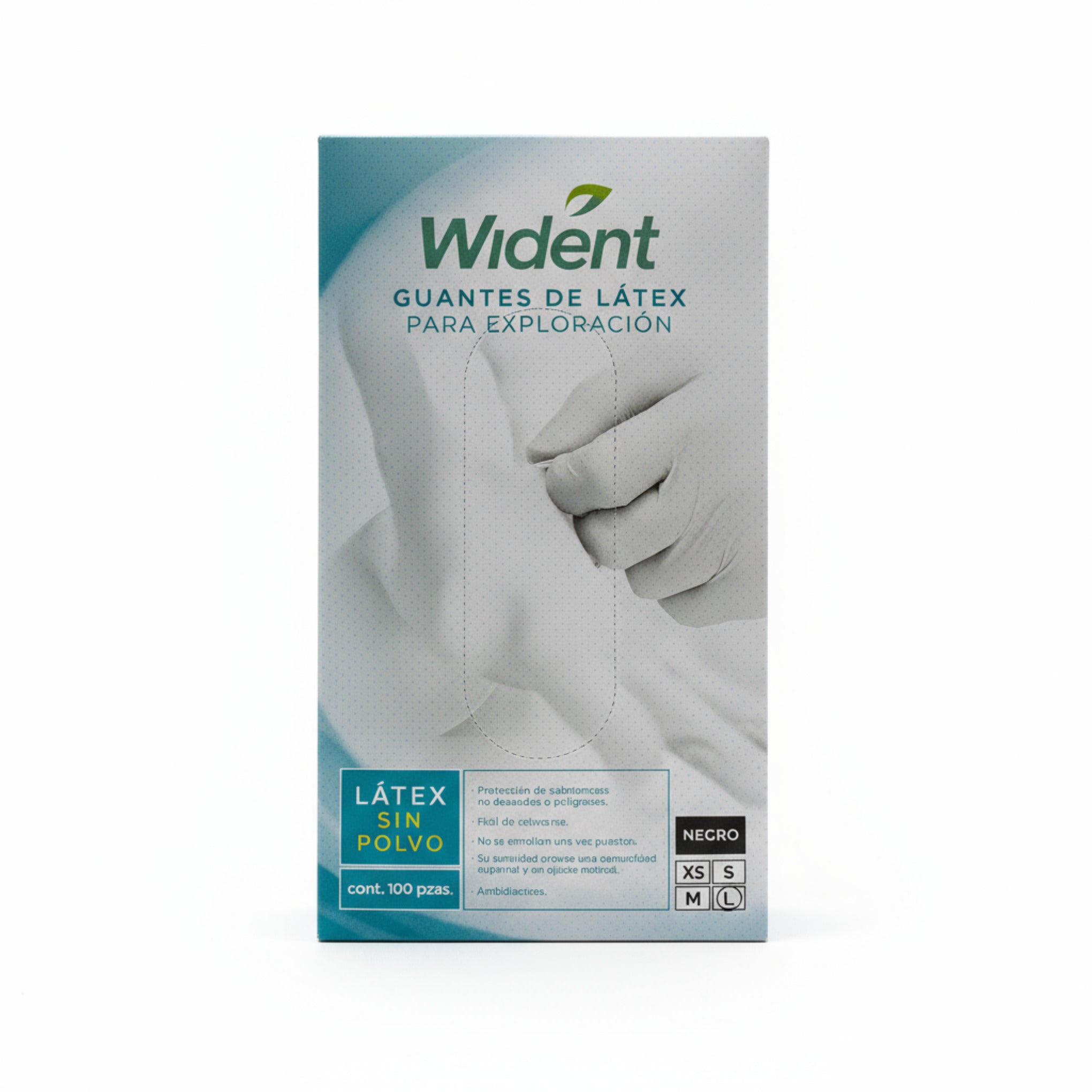 Guantes de latex sin polvo negro wident