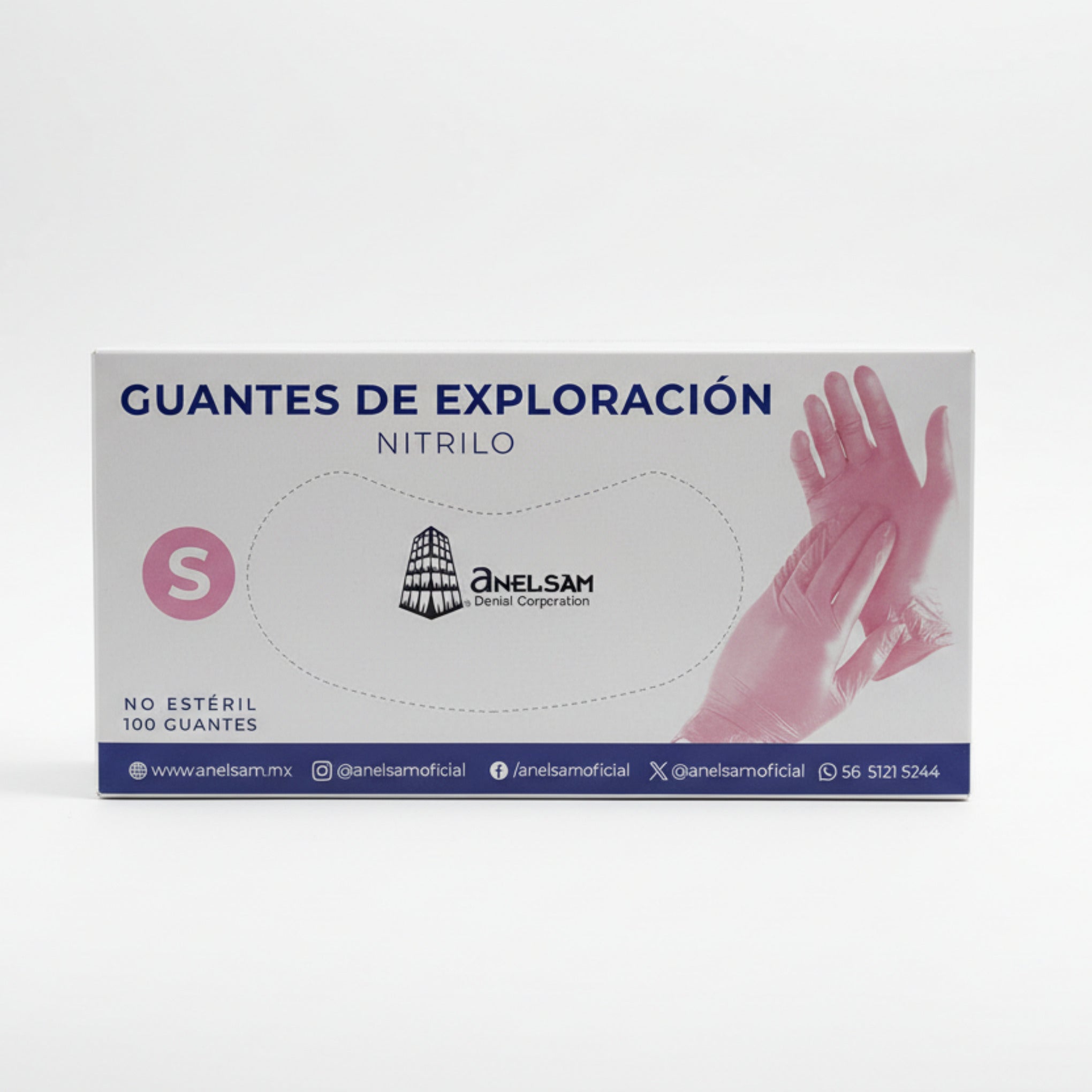 Guantes de nitrilo rosa anelsam