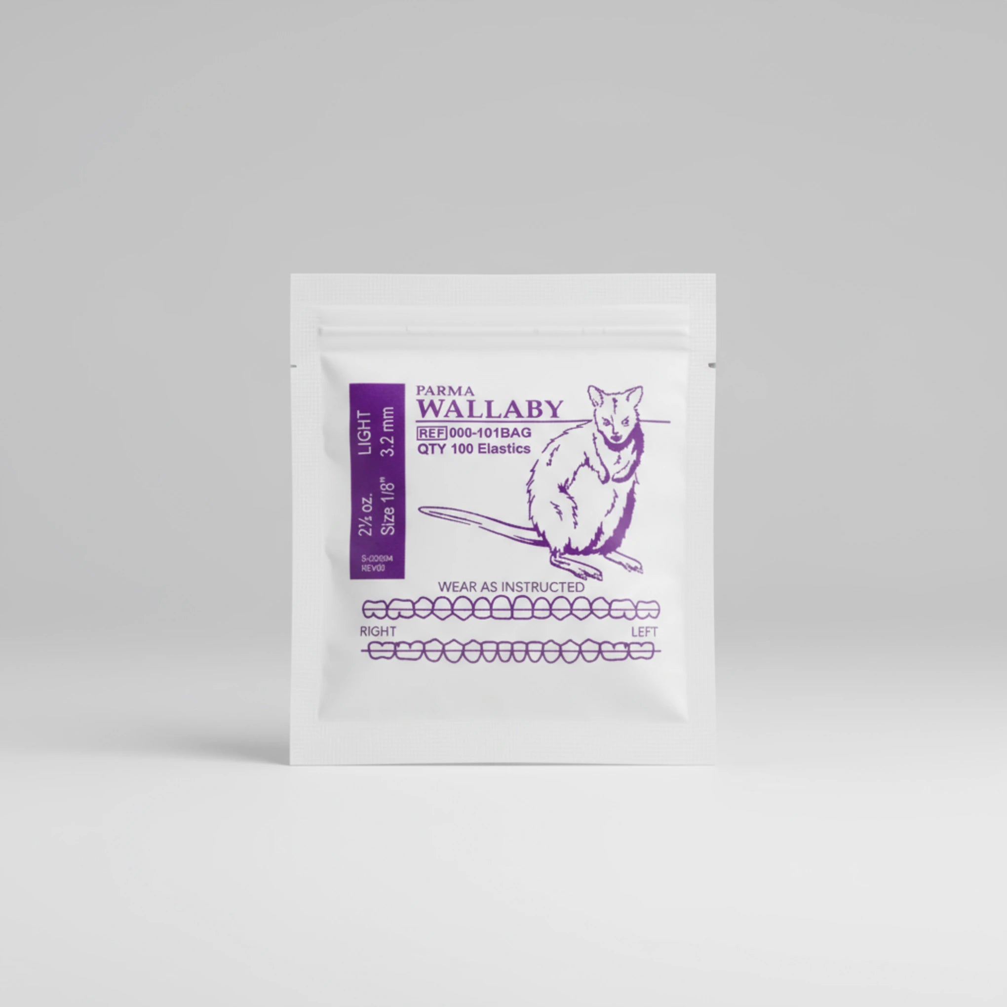 Ligas intraorales wallaby 2 1/2 oz, size 1/8 ,32 mm
